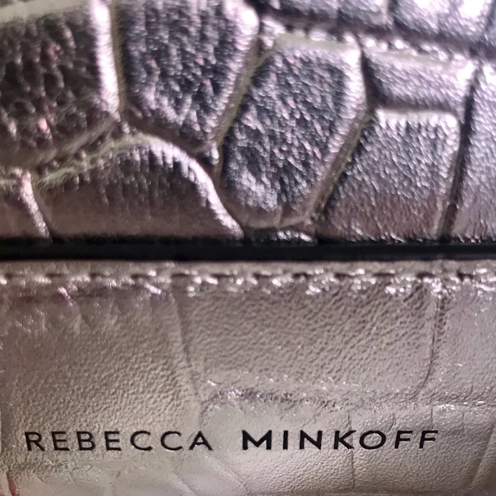 REBECCA MINKOFF Croc Embossed Leather Envelope - Picture 3 of 7